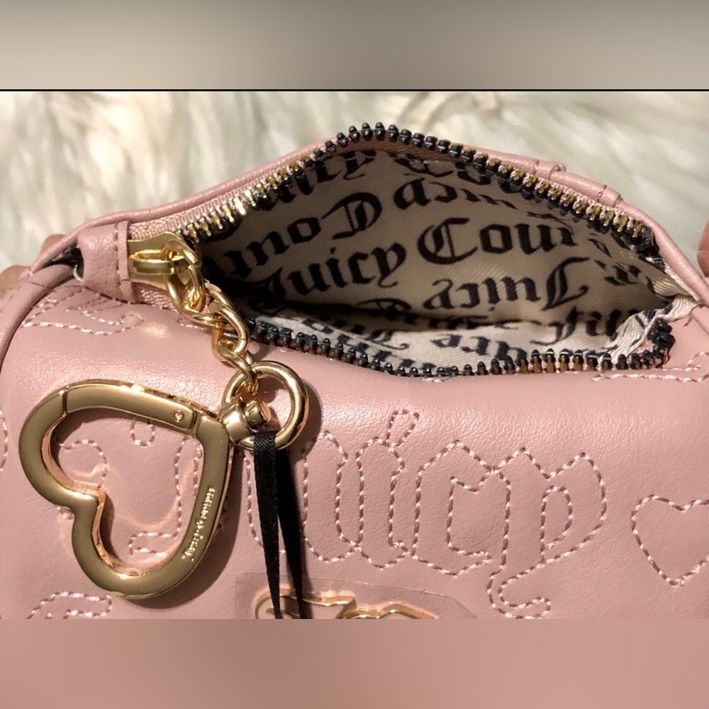 Juicy Couture Blush Wallet/Billfold/Card Holder w/Heart BagCharm-Keychain! NWT!! - Picture 6 of 8
